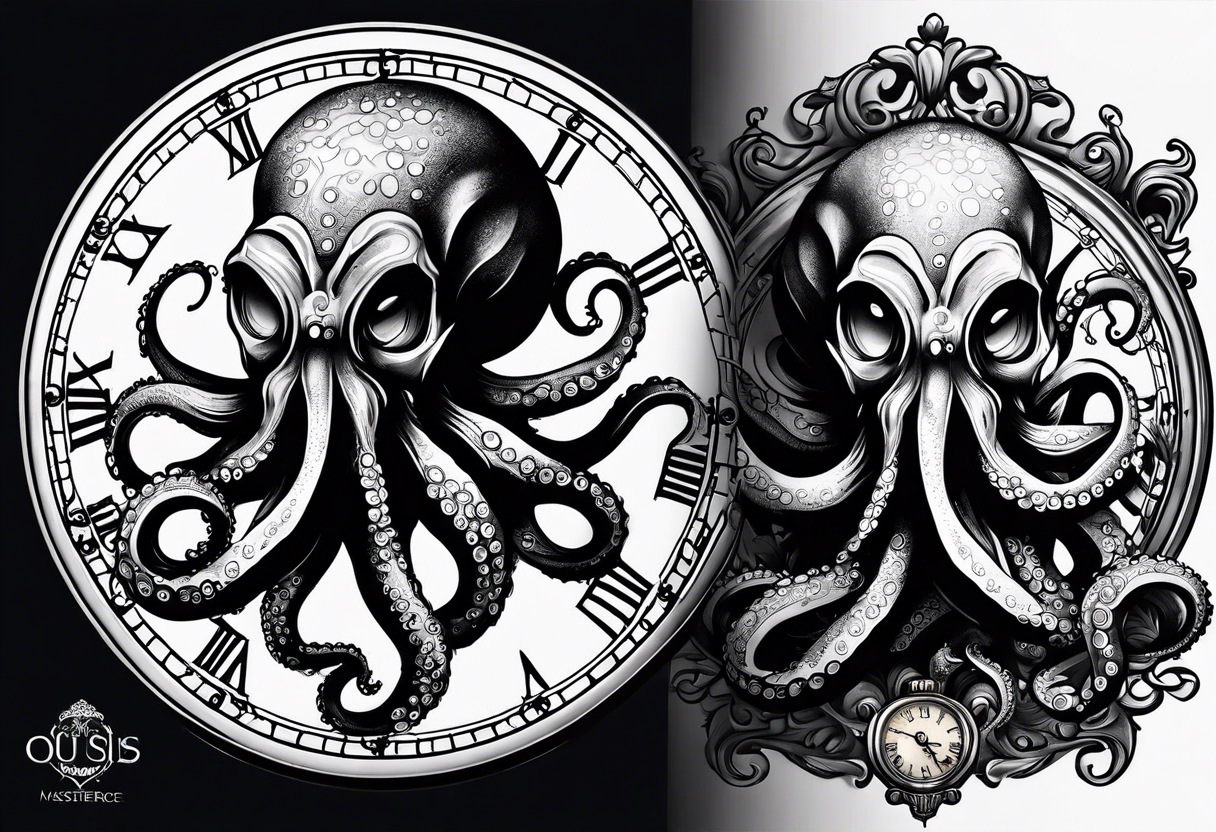 Octopus, pocket watch tattoo idea