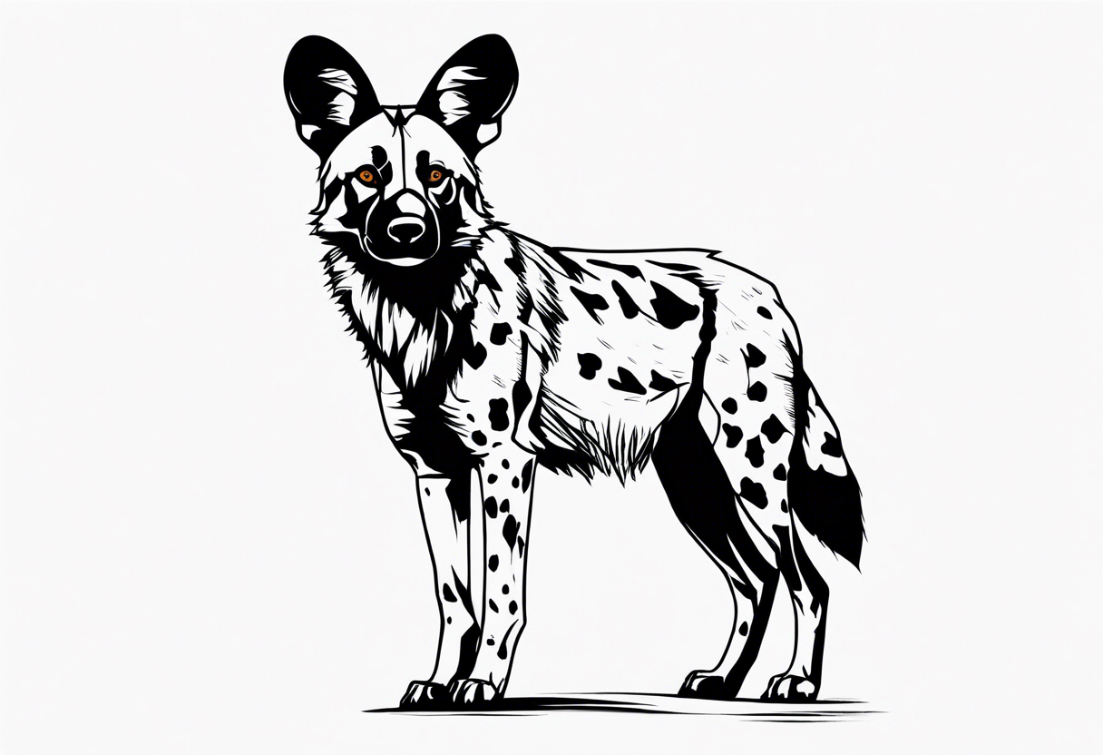 African wild dog tattoo idea