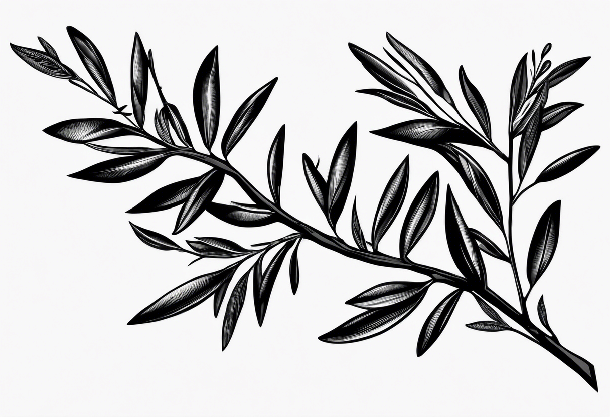 An olive branch wrap for the forearm that converts into a thorn crown at the bottom tattoo idea