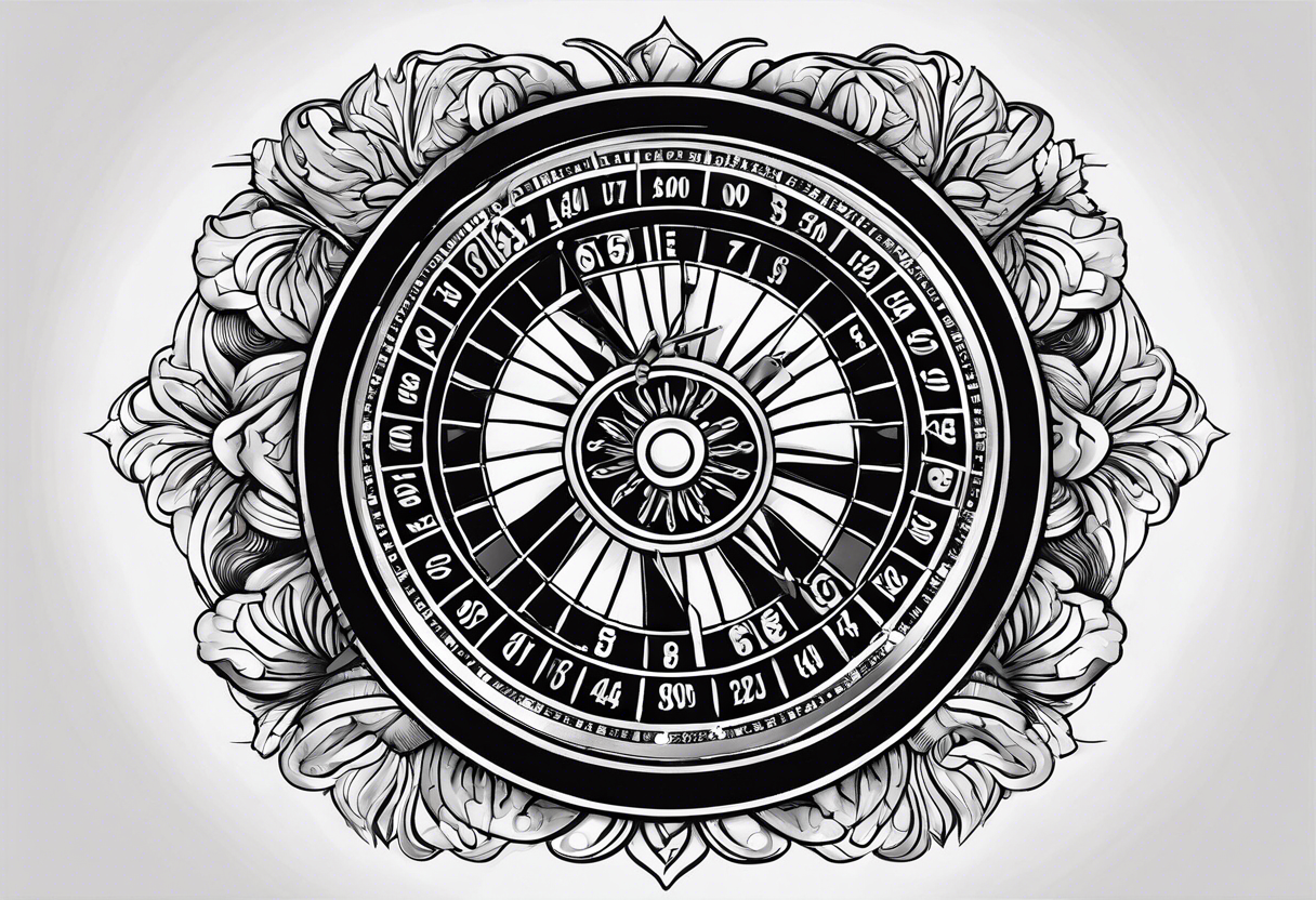 Roulette casino palmier soleil tattoo idea