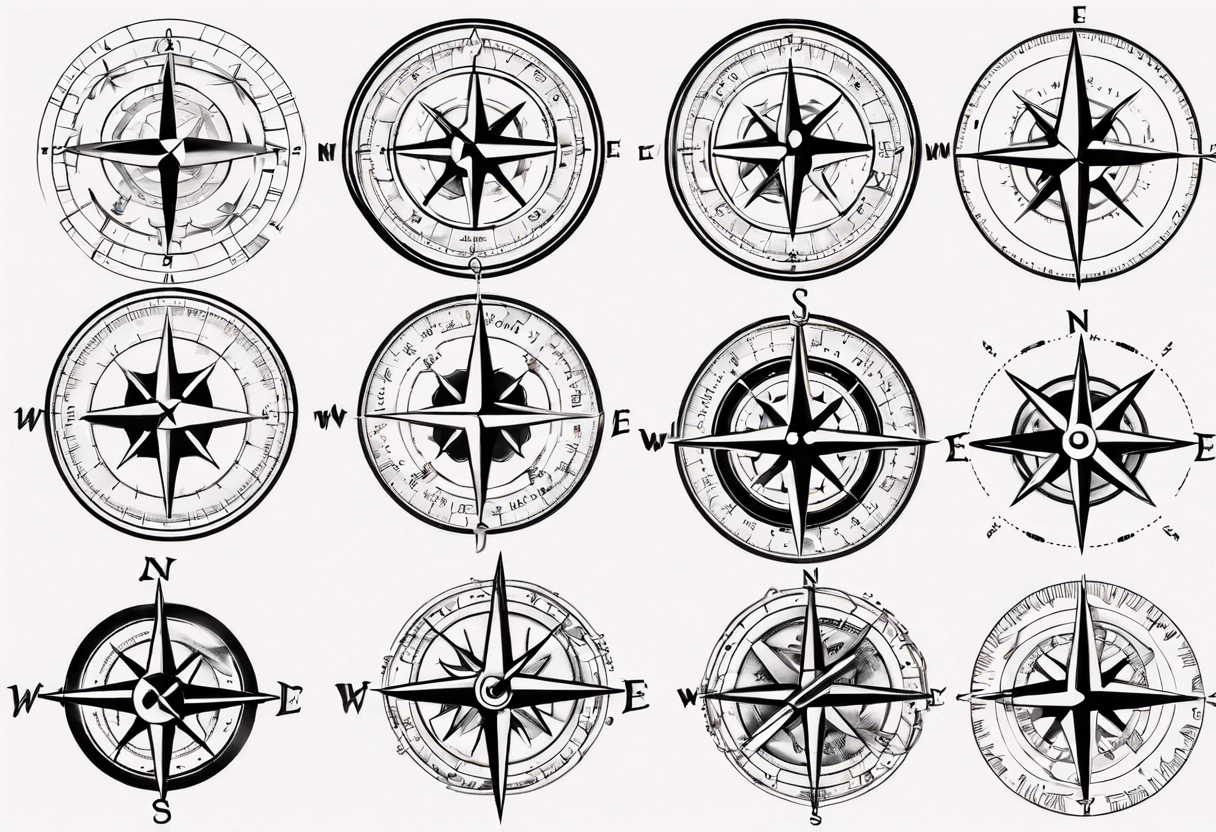 Compass navigation tattoo idea