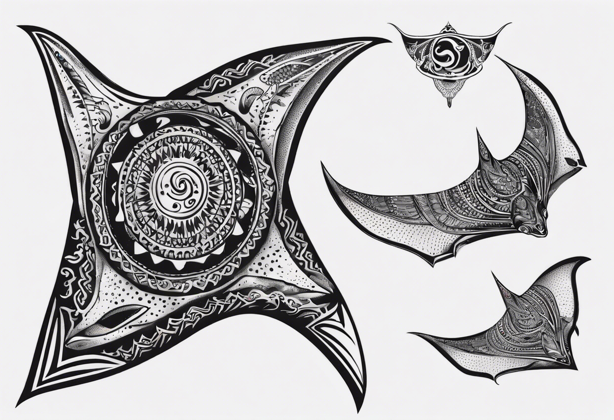 Manta ray (Fresh start) manta psi original Polynesian tattoo design