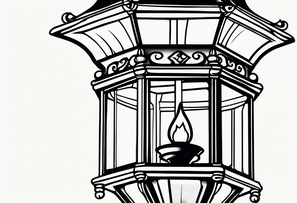 Street lamp whole thing no background tattoo idea