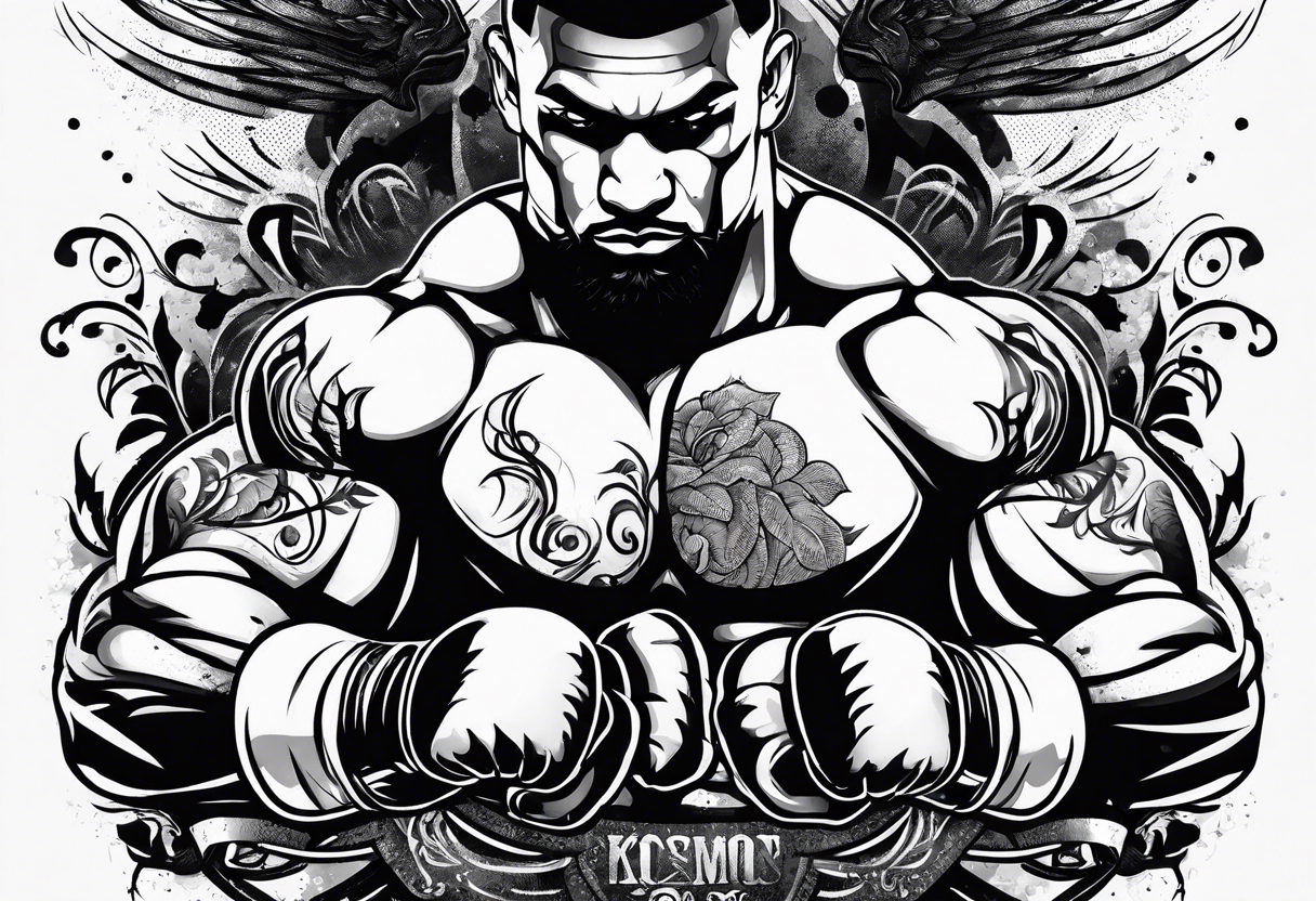 MMA boxing tattoo stomach tattoo idea