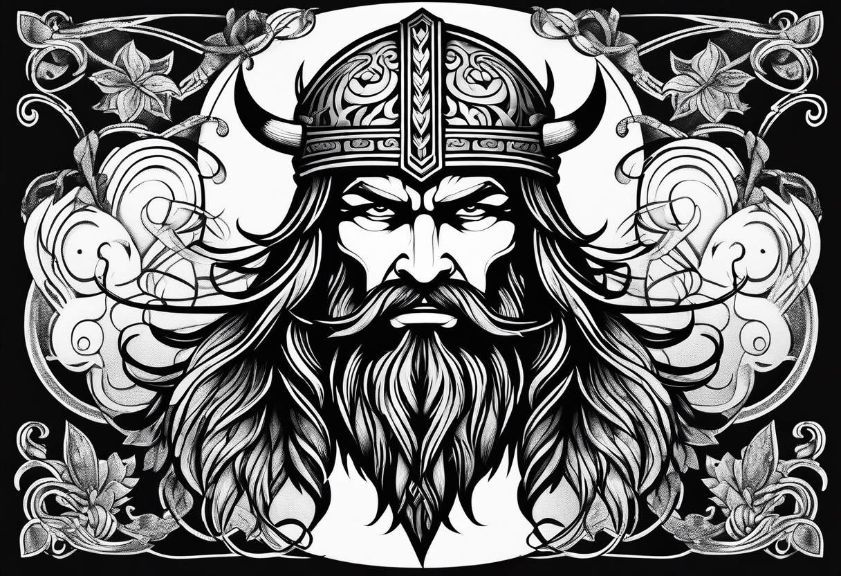 Viking silhouette tattoo idea