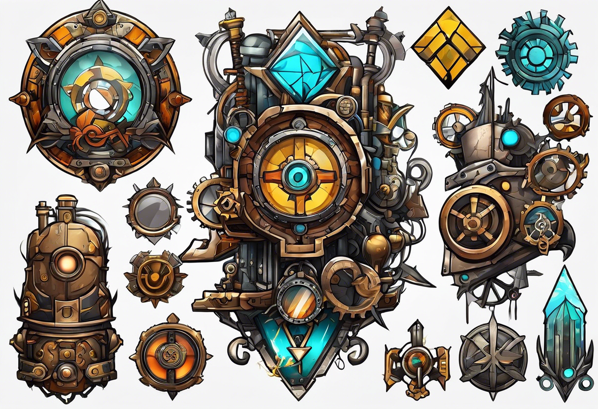 Borderlands 2 game, borderlands 2 symbol, steampunk and cyberpunk tattoo idea