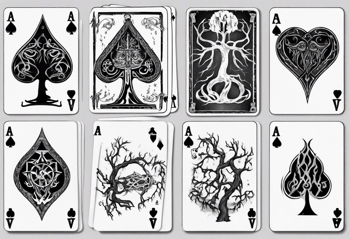 Gondor, Yggdrasil, playing cards Aces and Eights tattoo idea