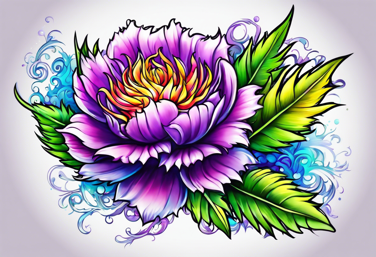 Lisa Frank thistle tattoo idea