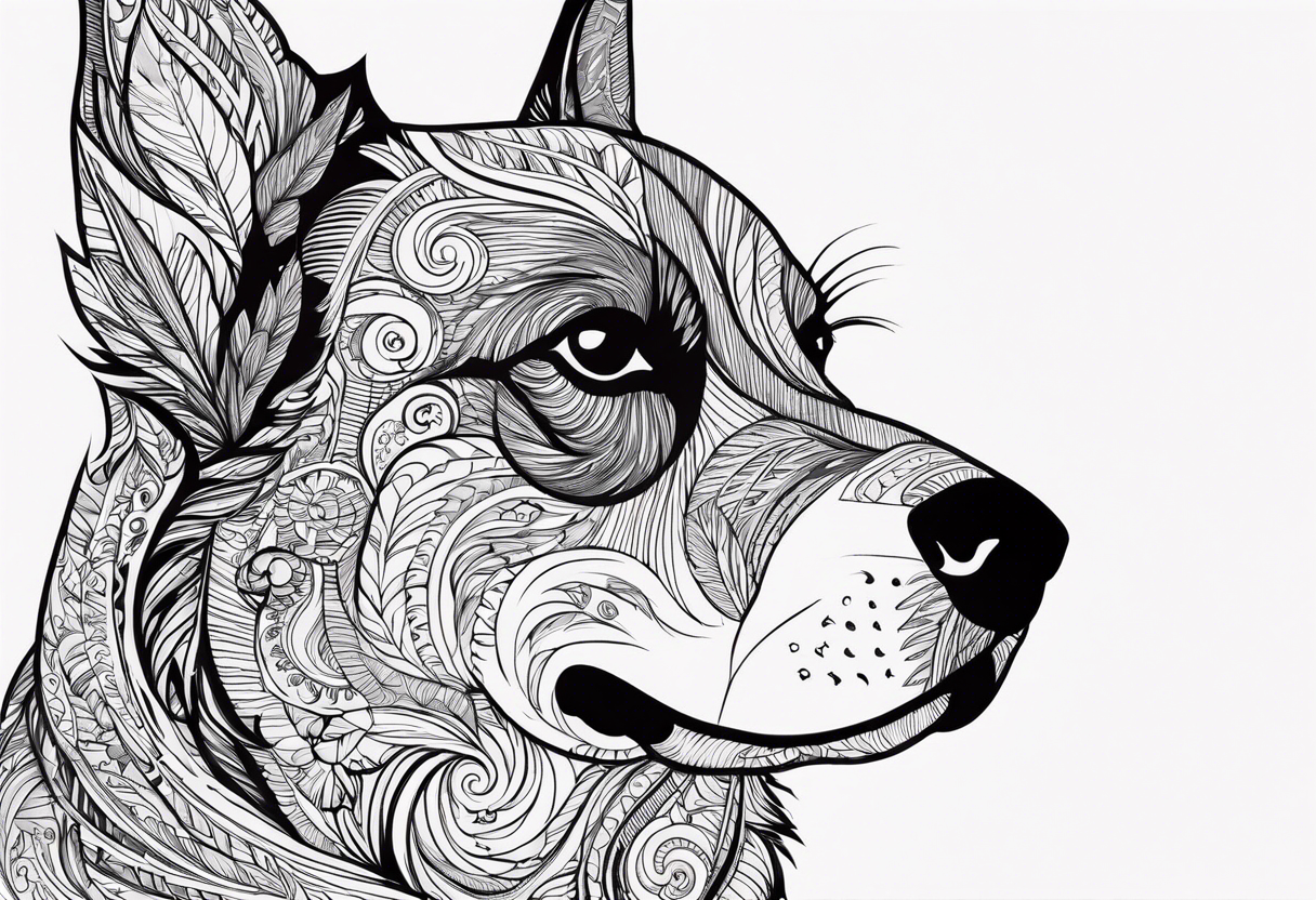 a beautiful dog tattoo idea