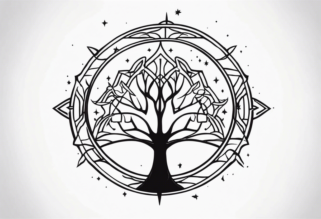 Gondor tree and star wars Jedi tattoo idea