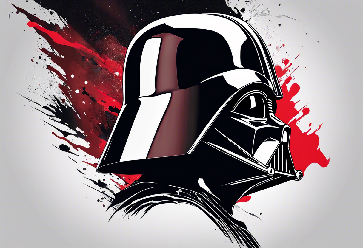 Darth Vader with broken helmet showing real face tattoo idea