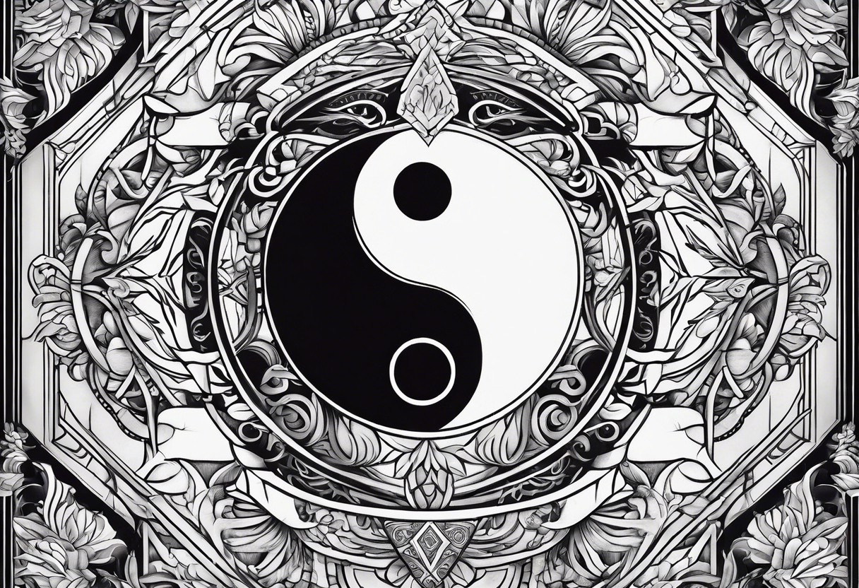 sword consistency ying yang discipline tattoo idea