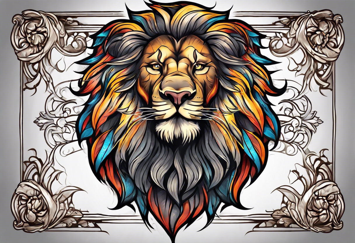 Old lion bodybuilder tattoo idea