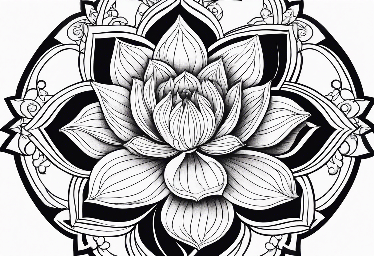 Lotus flower, mandala. Geometric shapes tattoo idea