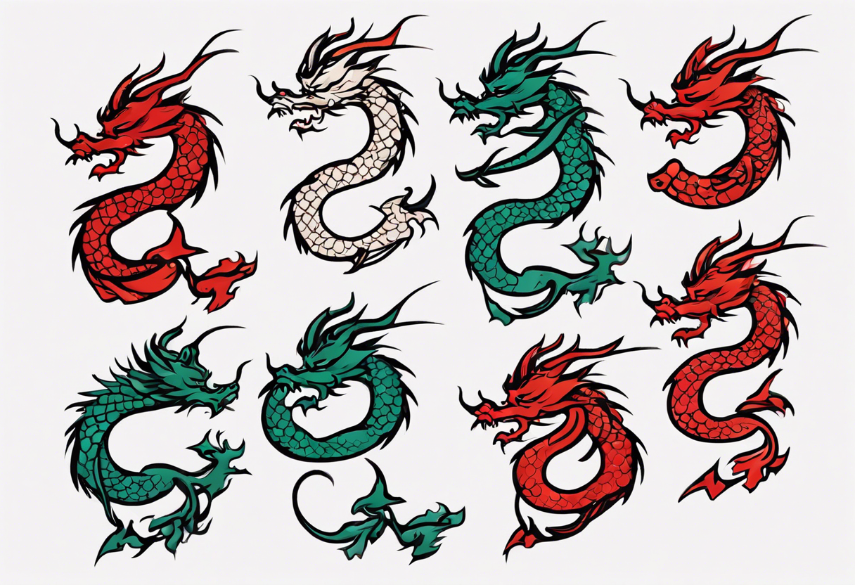 lunar new year tattoo the year 2024 a simplified dragon. Turn the numbers 2024 into a dragon tattoo idea