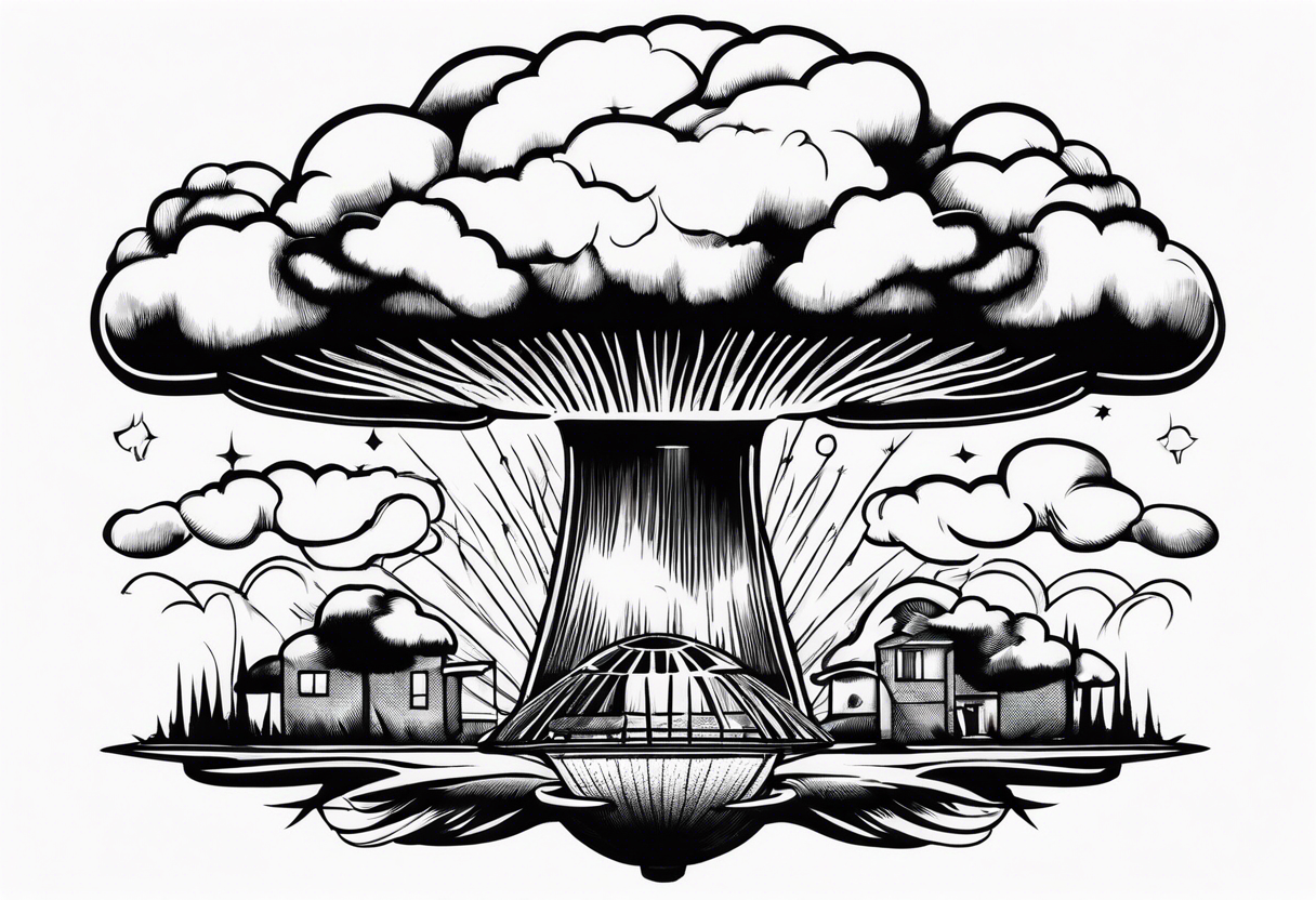 Mushroom cloud from an atomic bomb tattoo idea