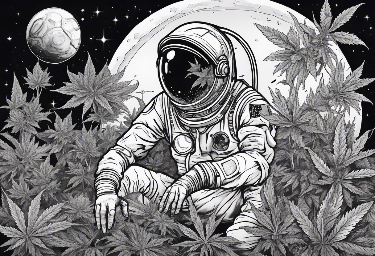 Astronaut tending to his cannabis farm, on Mars. tattoo idea