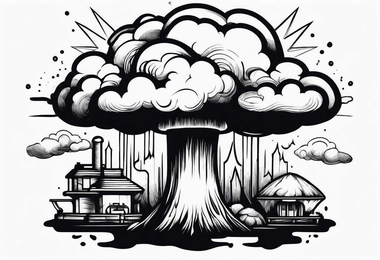 Mushroom cloud from an atomic bomb tattoo idea