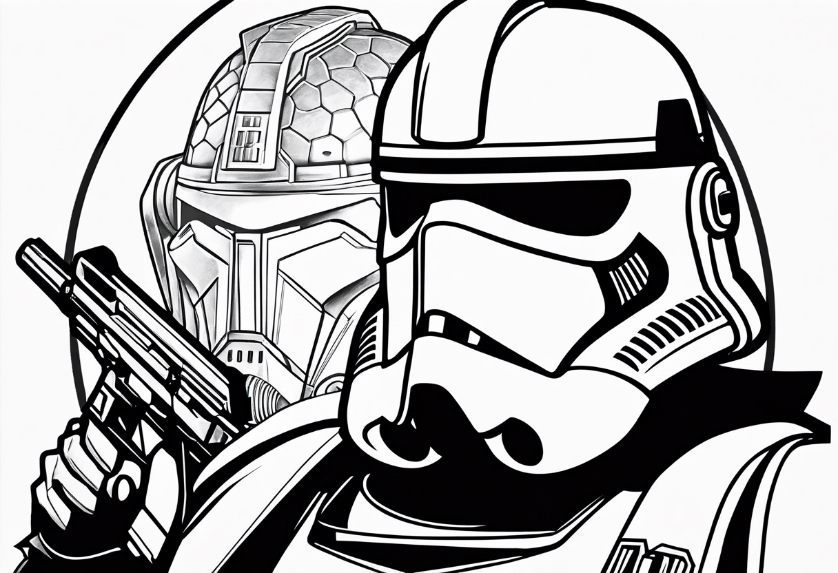 Star Wars, Captain Rex, Pistols drawn, Phoenix Squadron Helmet, tattoo idea