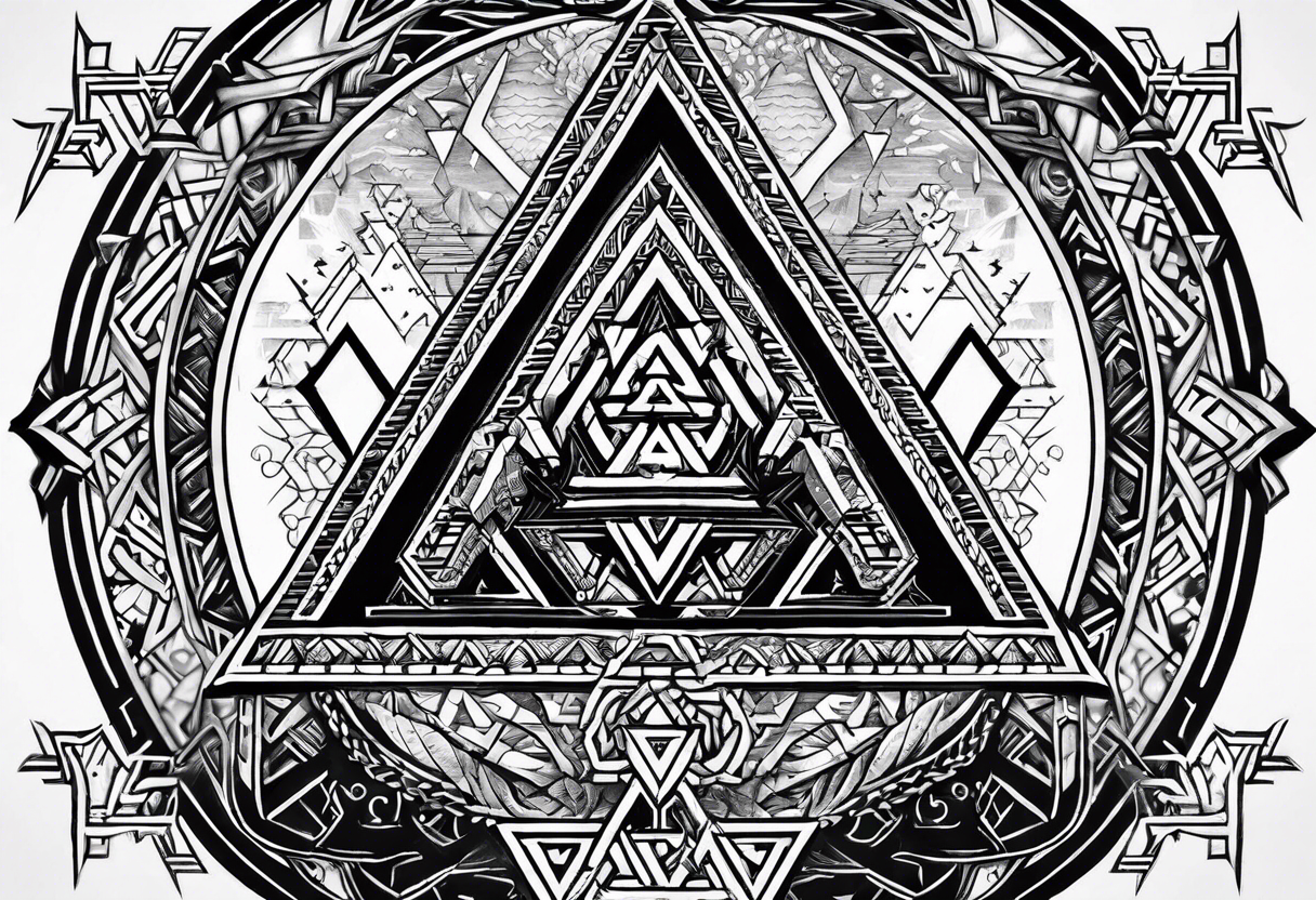 Valknut nordic yggdrasil tattoo idea