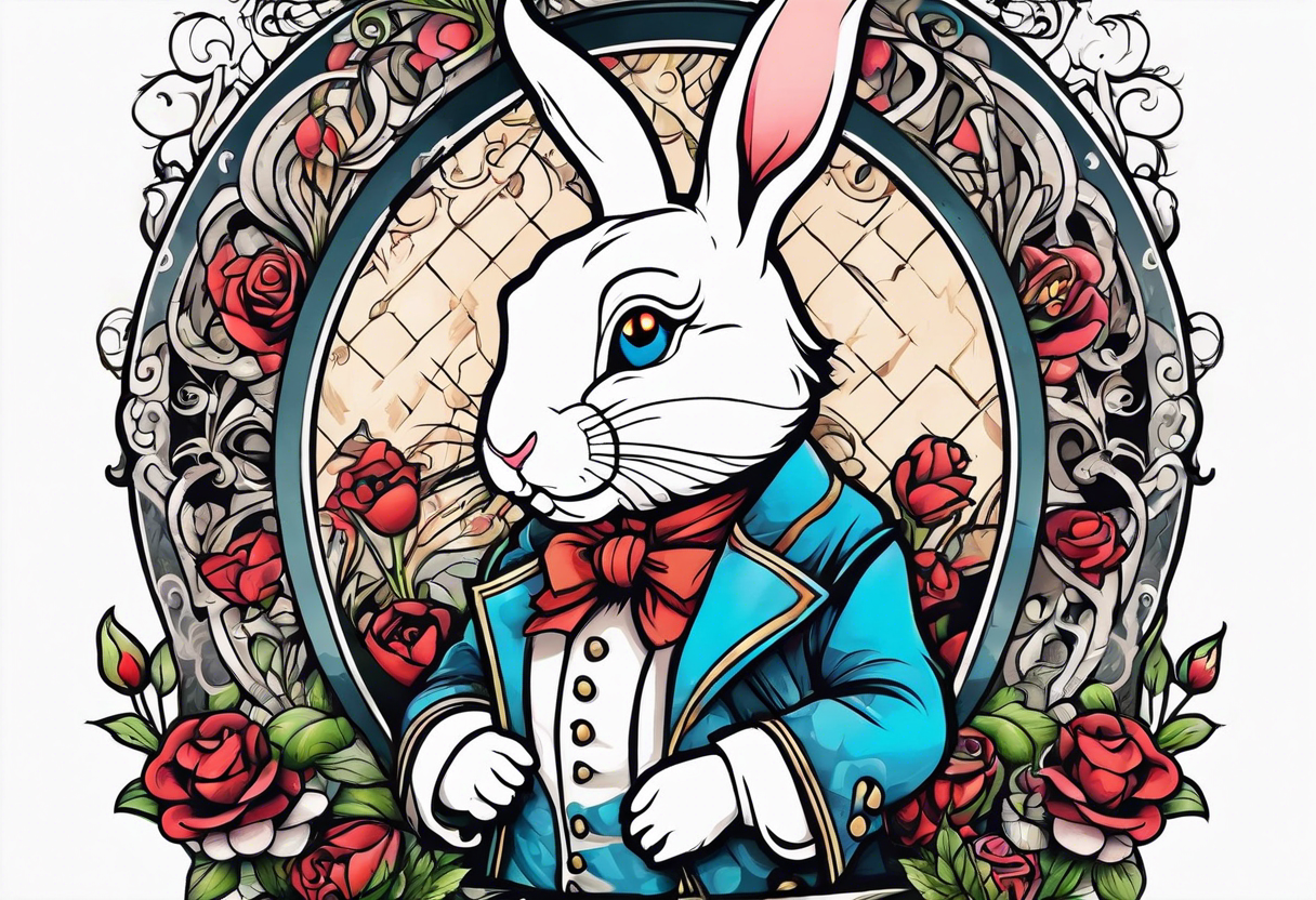 Alice in wonderland White rabbit tattoo idea
