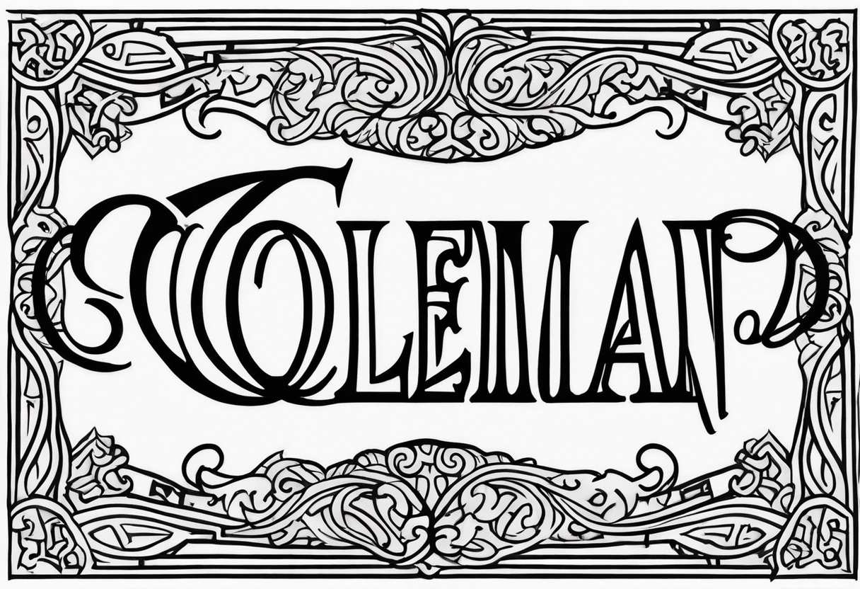 the word coleman in old english font tattoo idea