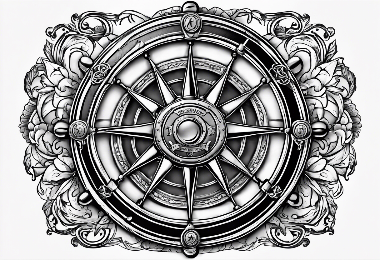 Ship wheel tattoo old school | Ship wheel tattoo, Elbow tattoos, Wheel  tattoo