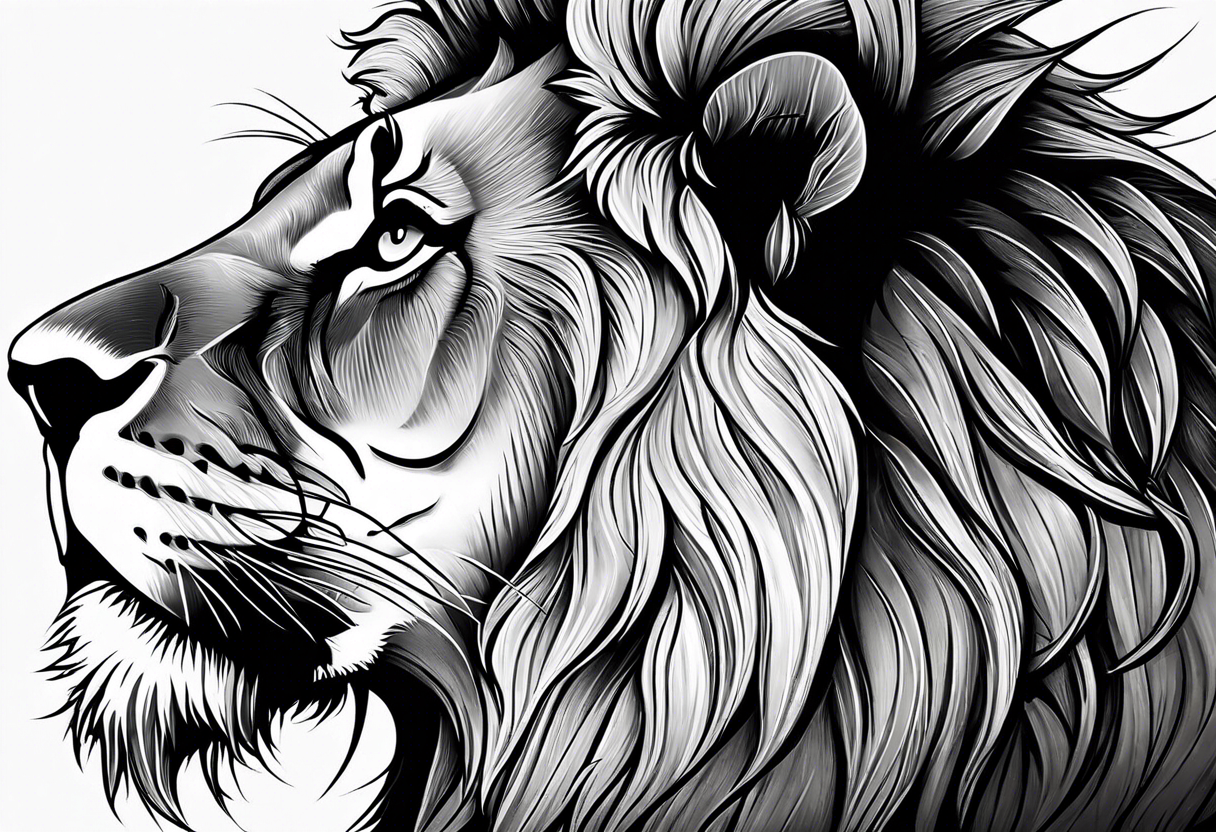 lion with mane tattoo idea