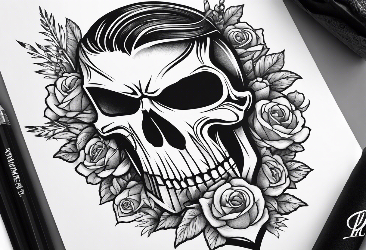 Manners Maketh Man with Punisher skull tattoo idea