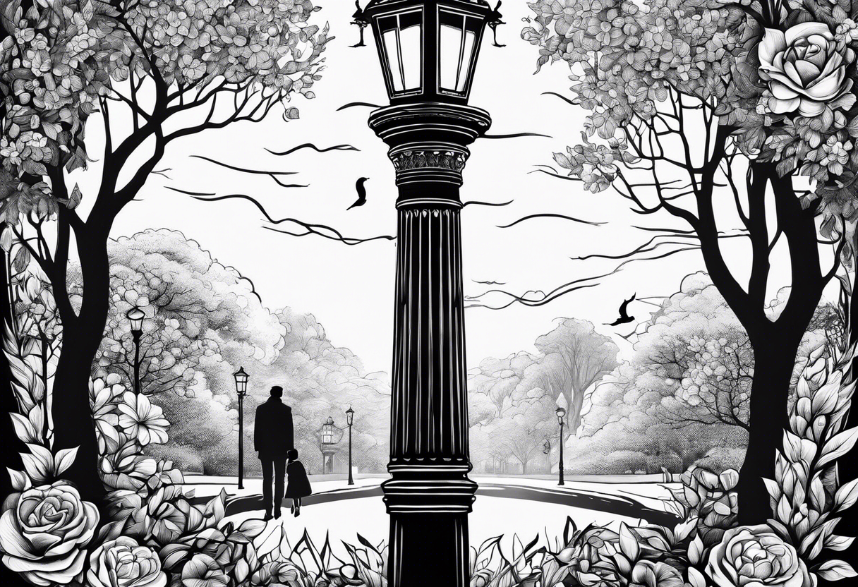 Single 
Chronicles of Narnia lamp post with Lucy tattoo idea