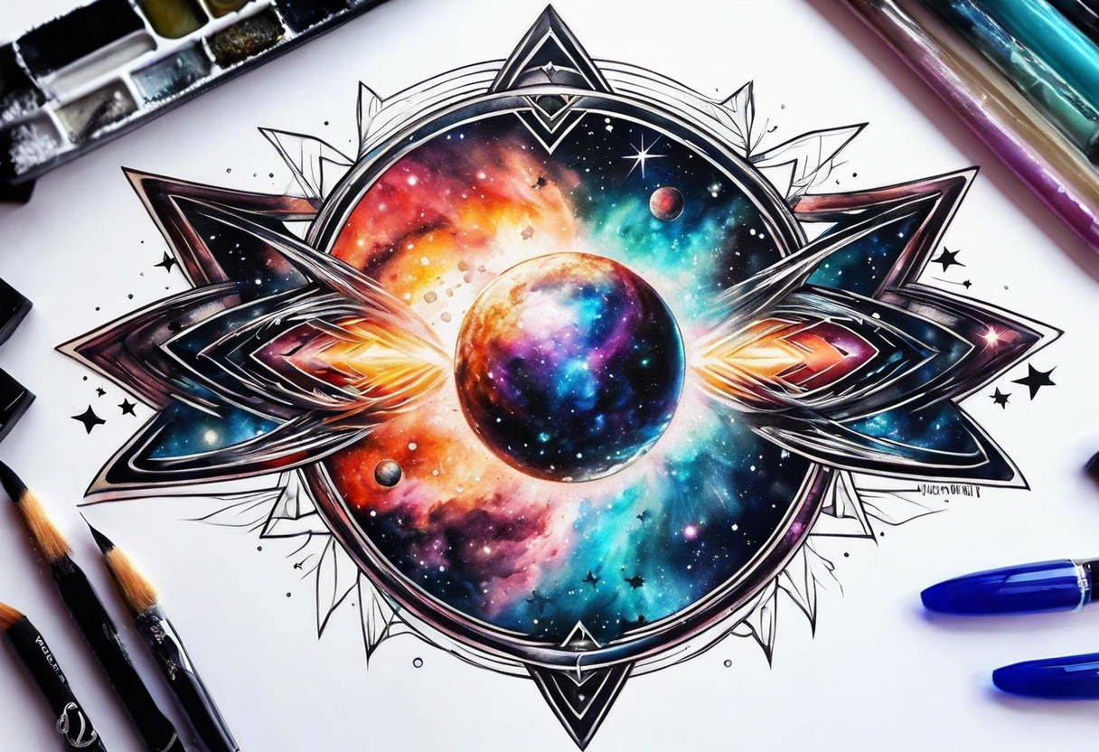 Supernova in a galaxy tattoo idea