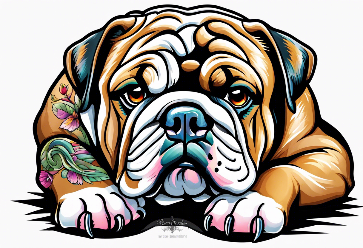 English bulldog tattoo idea