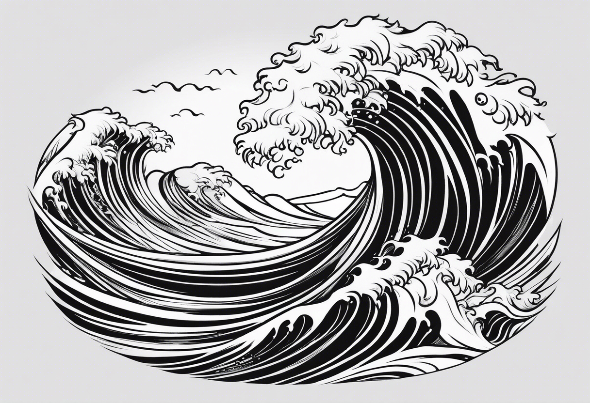 waves in a simplistic form tattoo idea