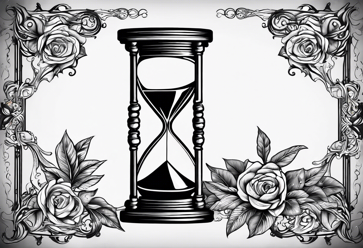 carpe diem hour glass that represent kid adult old tattoo idea