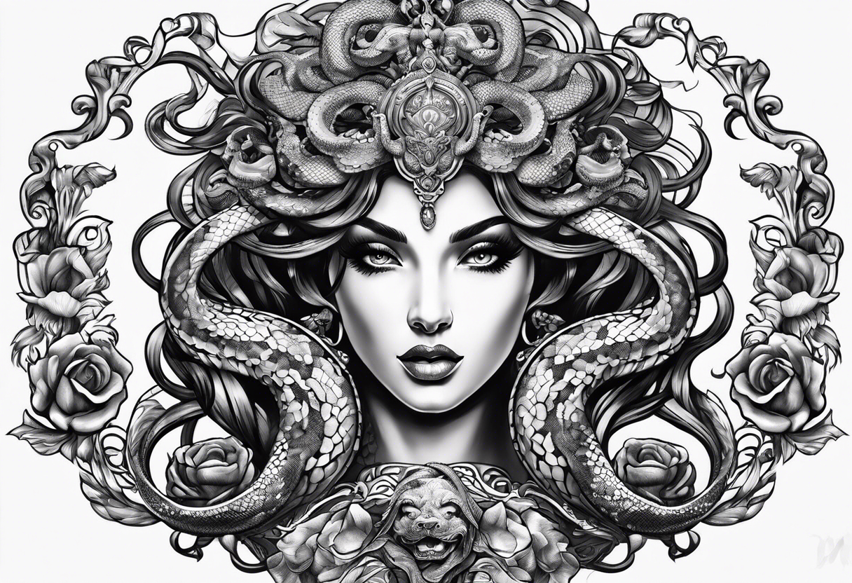 Medusa
Include snake heads tattoo idea