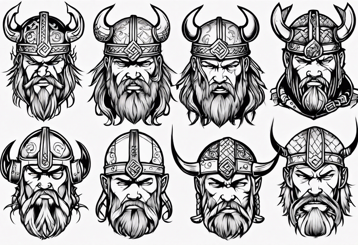 viking headshot tattoo idea