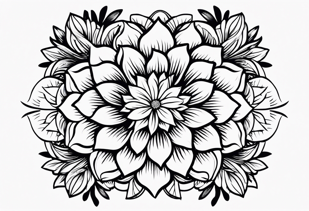 Silhouette flower armband tattoo idea