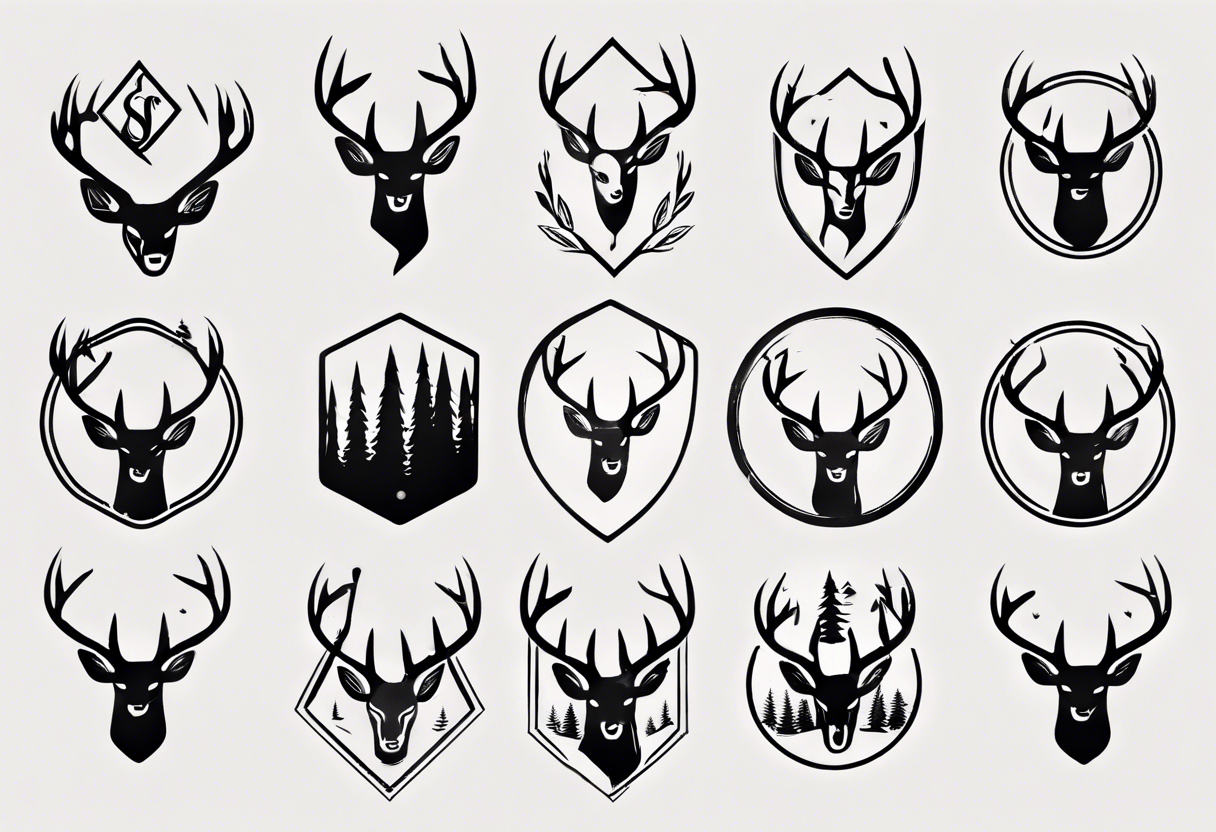 A logo for an outdoors company that includes an "S" and an "M". Includes a deer tattoo idea