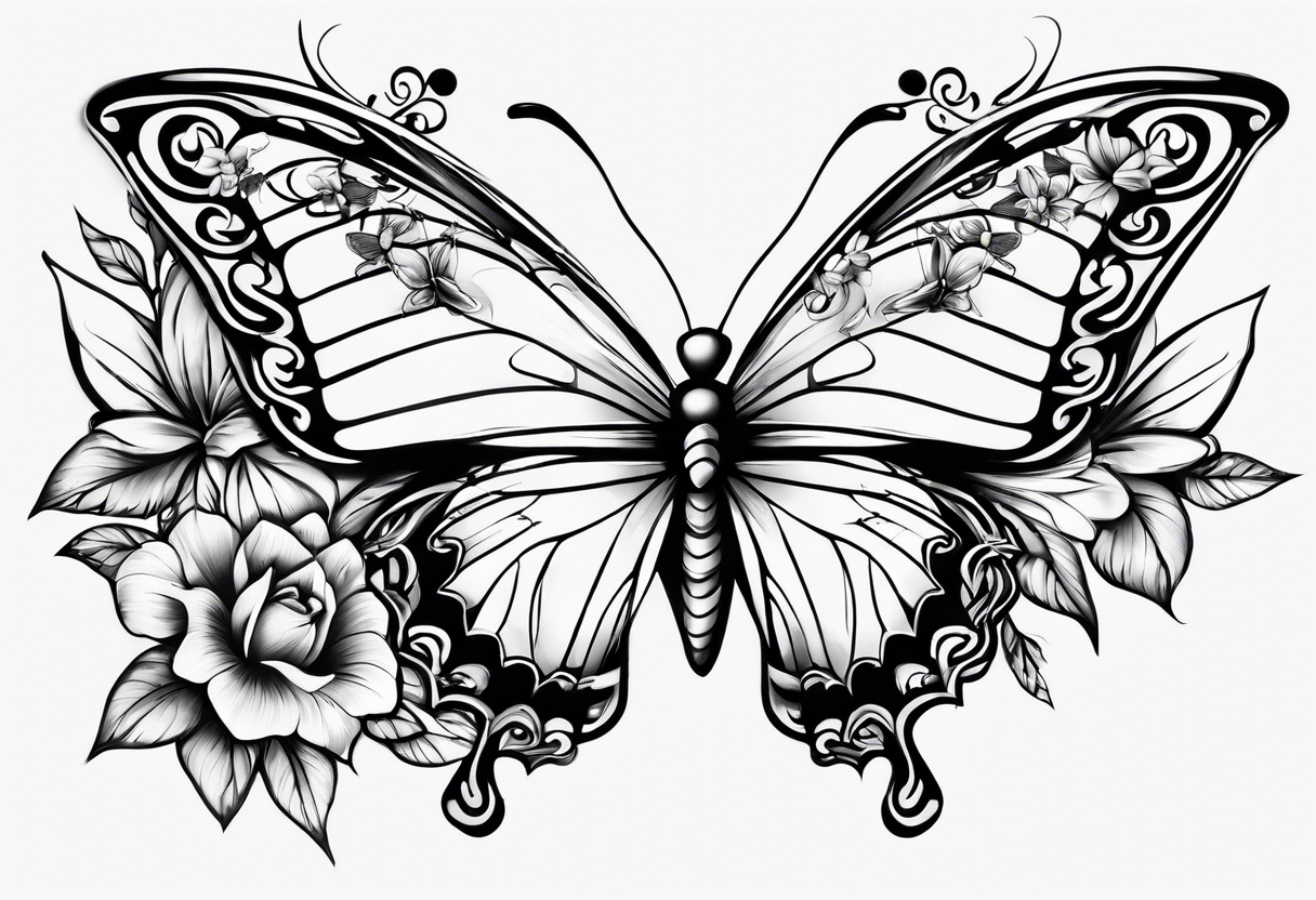 MyLiah name with butterflies tattoo idea