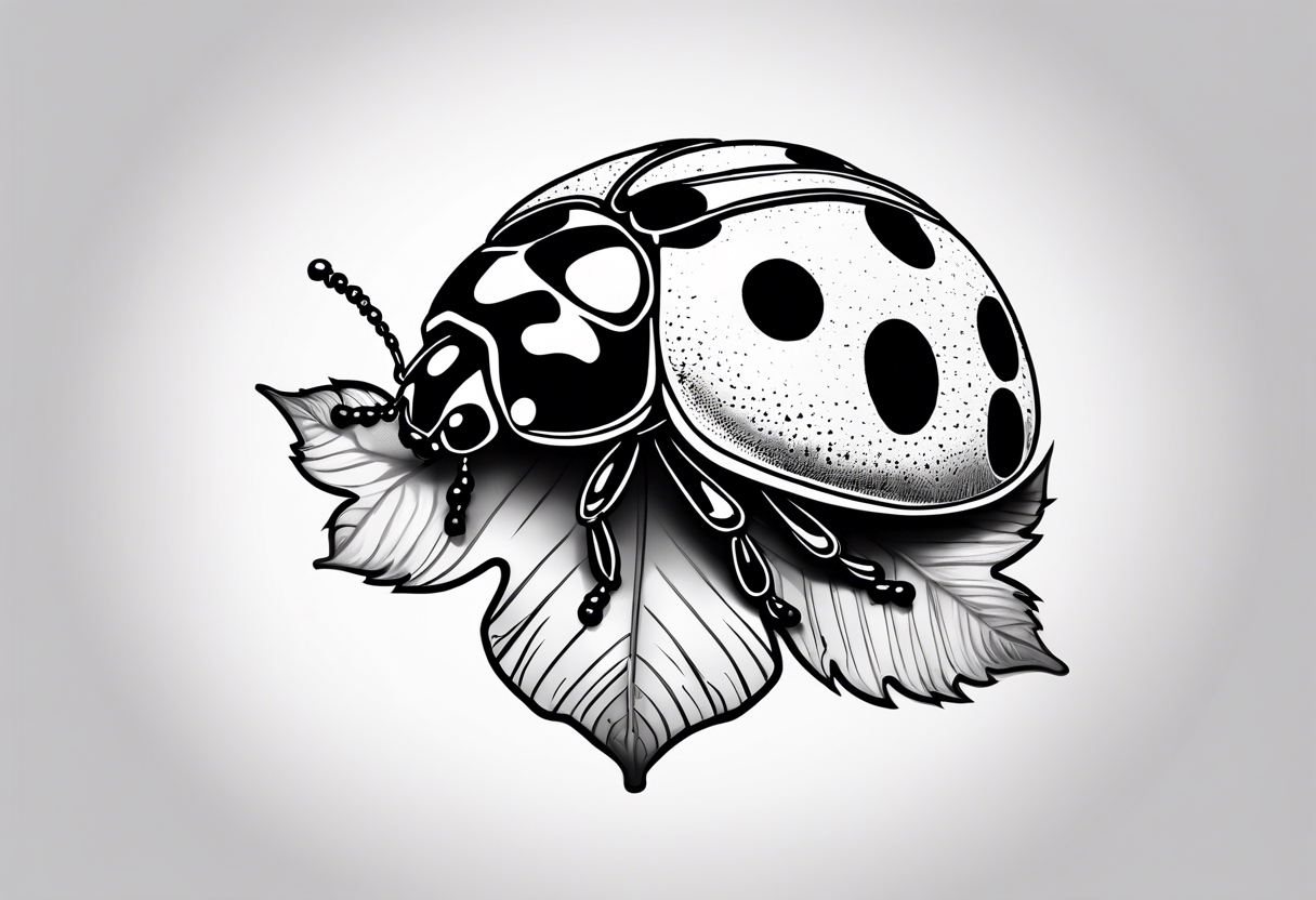 Ladybug sitting on an acorn tattoo idea