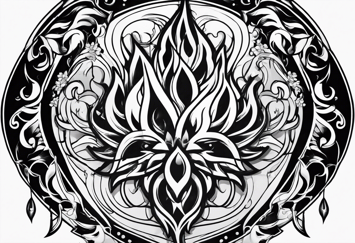 lightings in flame tattoo idea