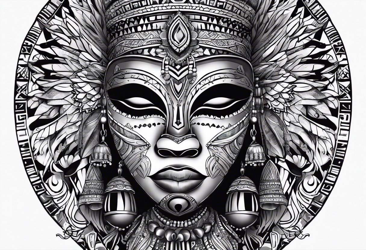 African masks tattoo idea