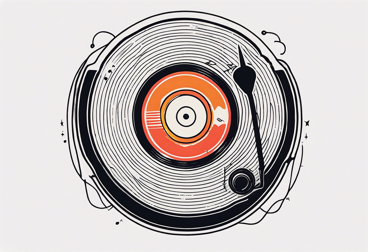 Vinyl record music tattoo idea