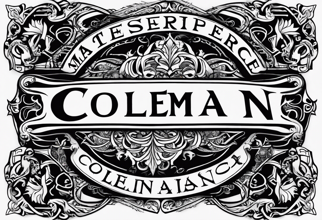 the word coleman in old english font tattoo idea