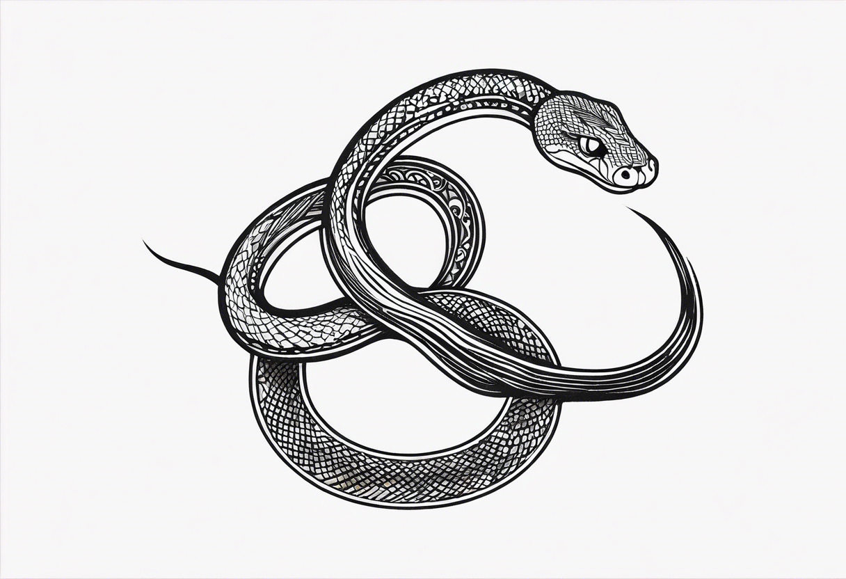 top of a snake straight line tattoo idea