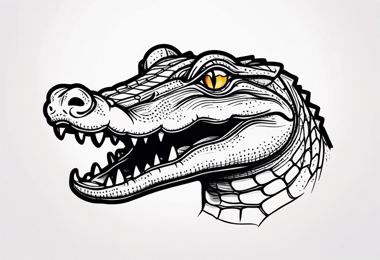 cute face baby small crocodile tattoo idea