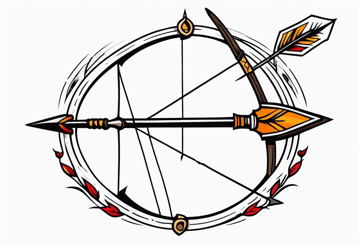 bow and arrow at rest tattoo idea