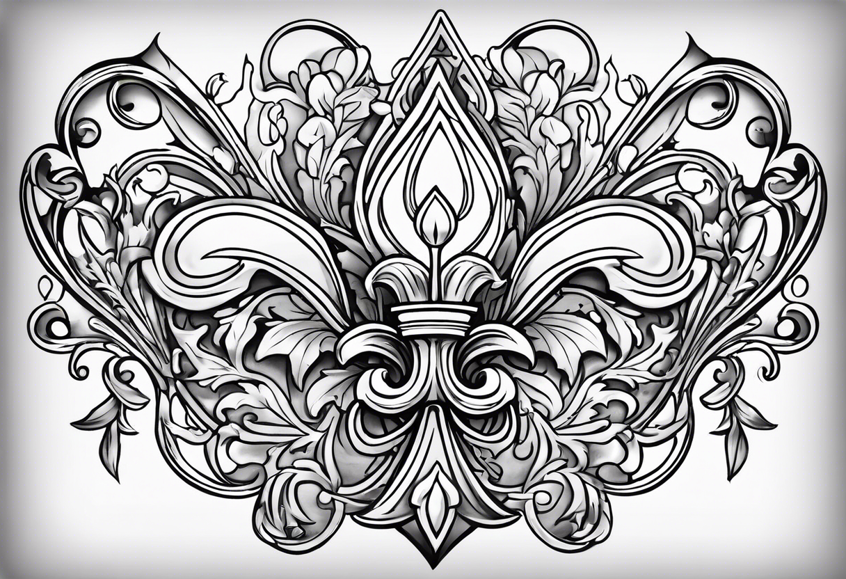 Fleur de lys celtique dans un brasier tattoo idea