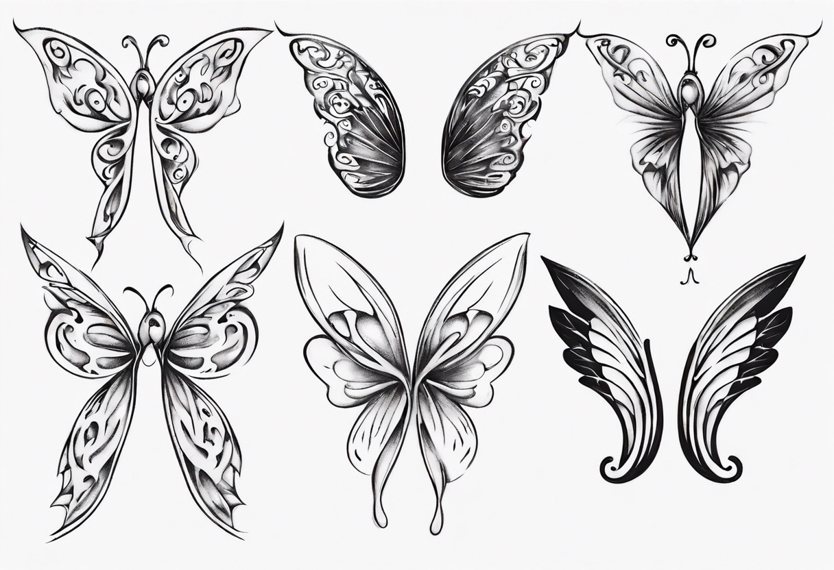 Curiosity inscribed into a simple fairy wing tattoo idea