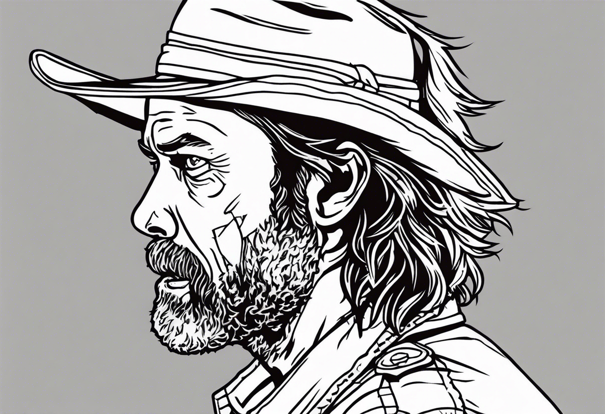 The walking dead rick small picture tattoo idea